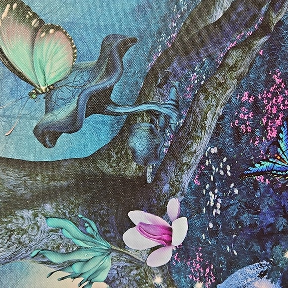 Enchanted Forest Canvas Art with Butterflies - Picture 8 of 9